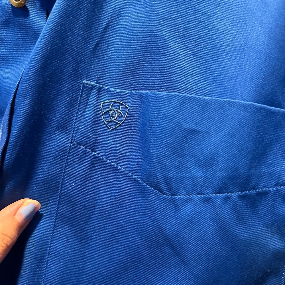 Ariat Men's Royal Blue Casual Button-Down Shirt - Picture 7 of 8